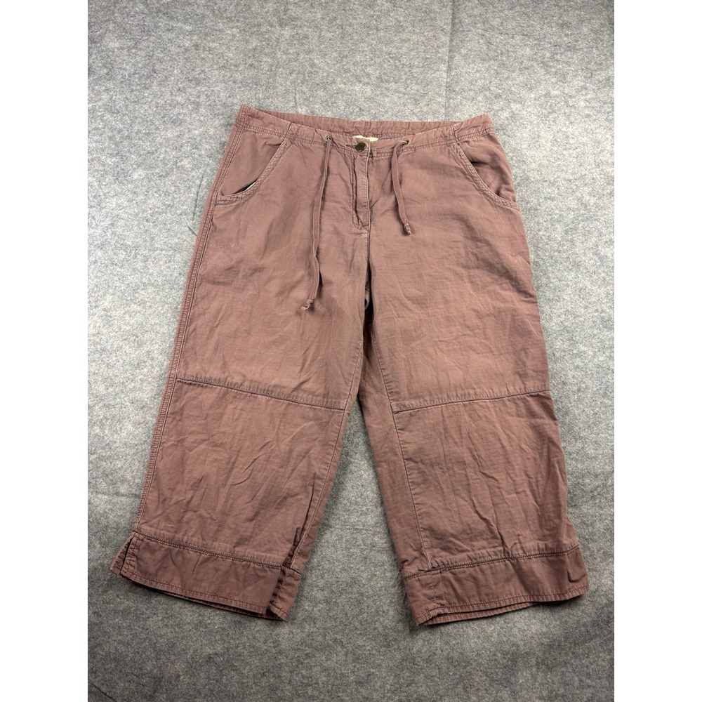 WOOLRICH Women's 14 Chicory Capri Pants Cotton Drawstring Waist Boho Hiking
